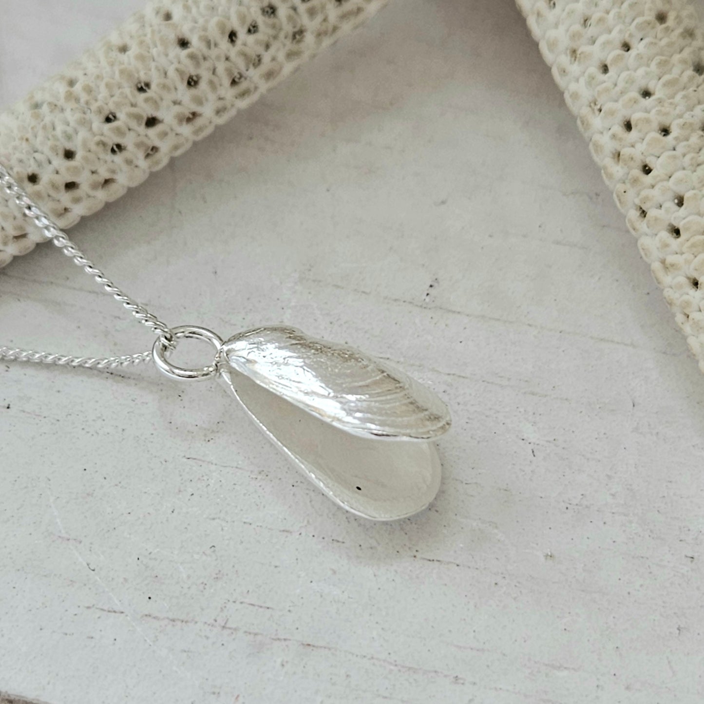 Small Double Mussel Shell Pendant