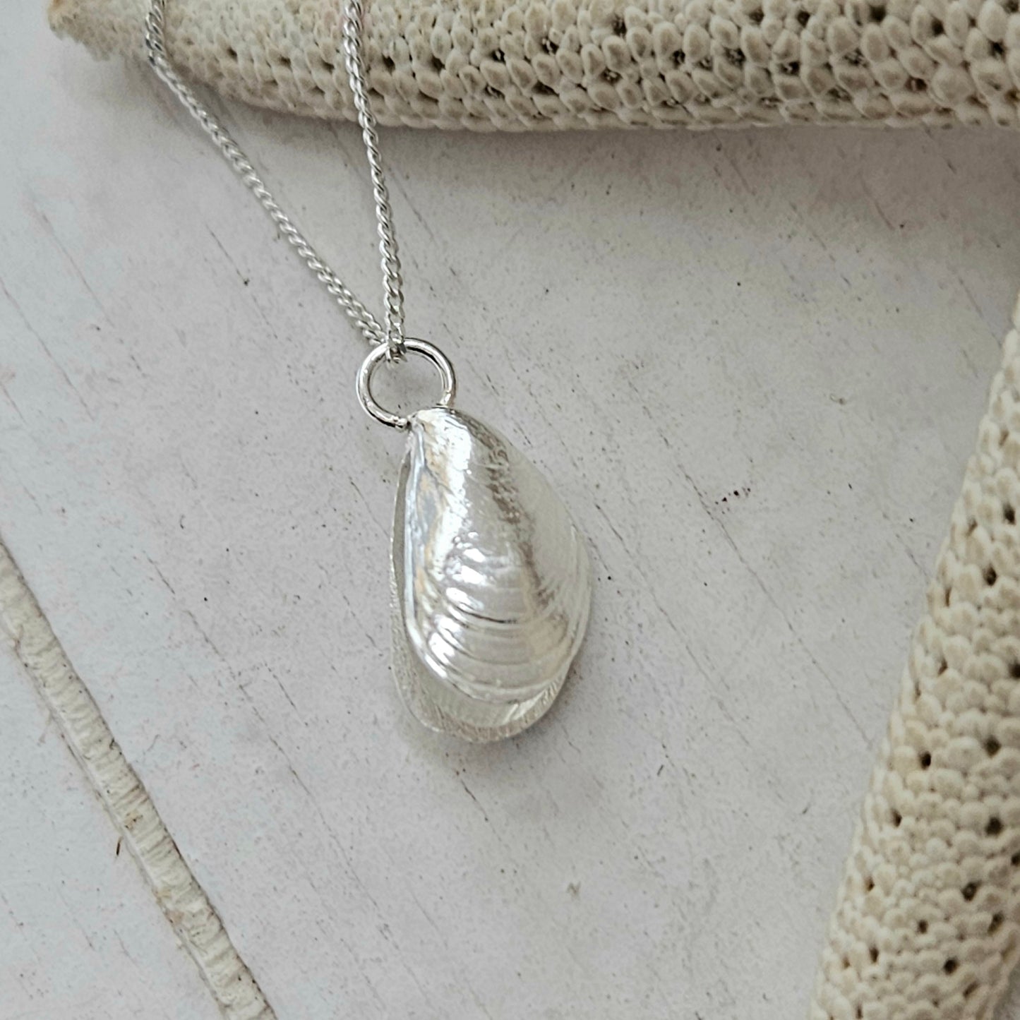 Small Double Mussel Shell Pendant