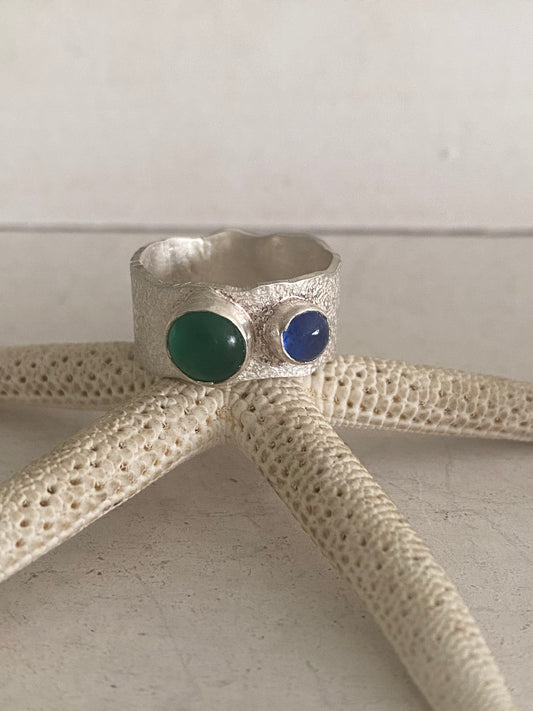 Fused Glass & Silver Ring