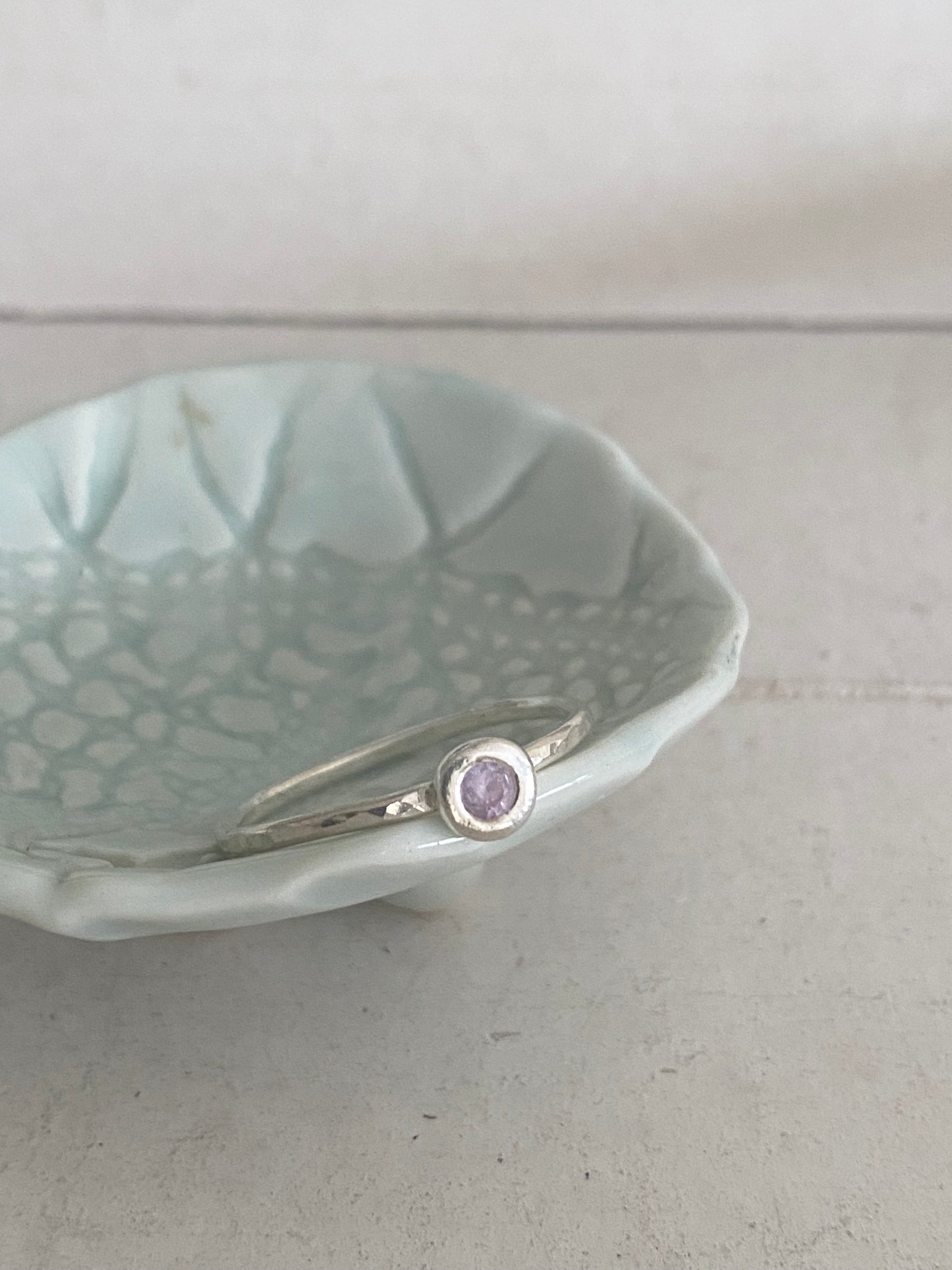Lilac Gem Stacker Ring