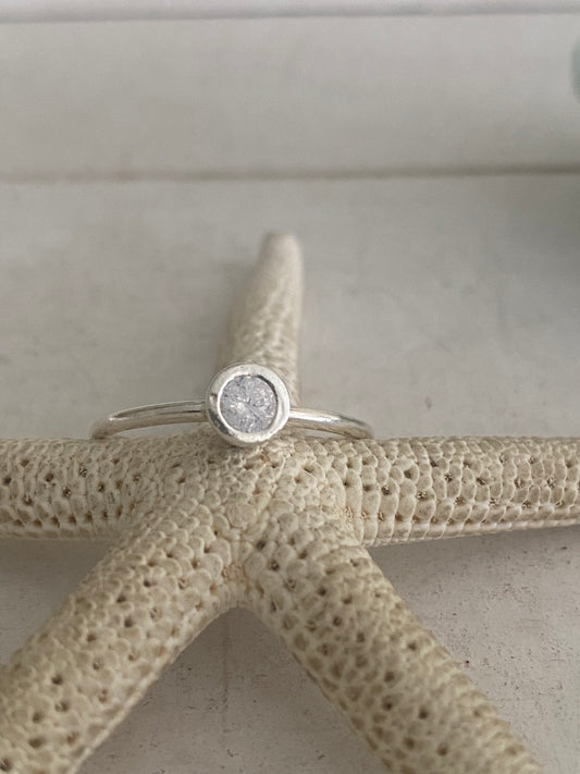 Frosted Crystal Stacker Ring