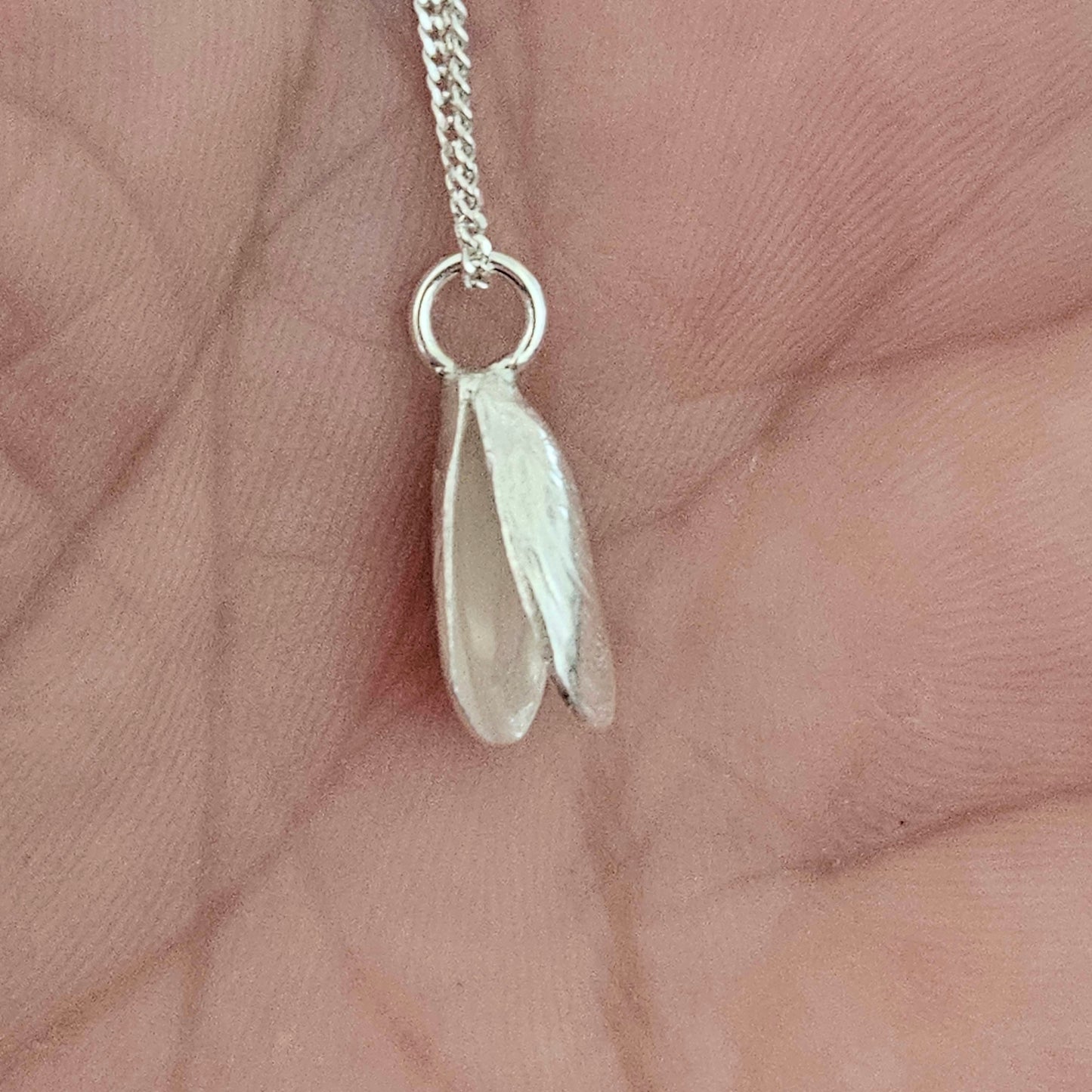 Tiny Double Mussel Shell Pendant