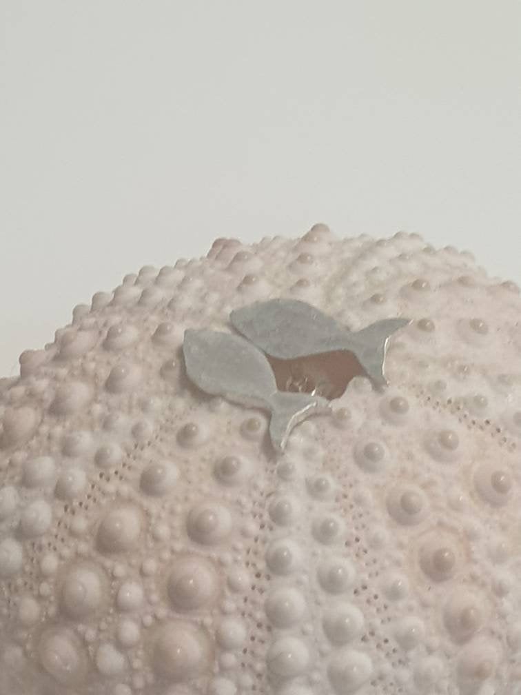Sterling Silver Fish Stud Earrings