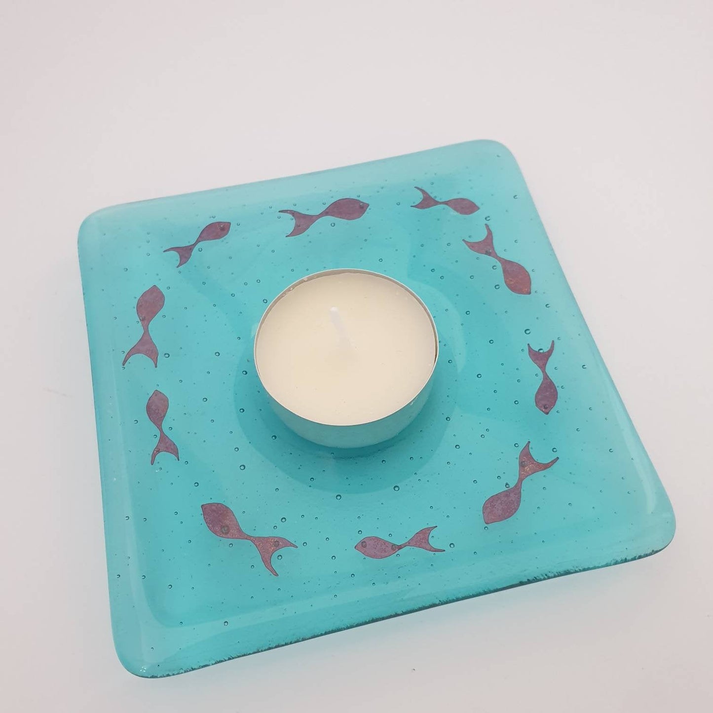 Fused Glass Fish Tealight Holder