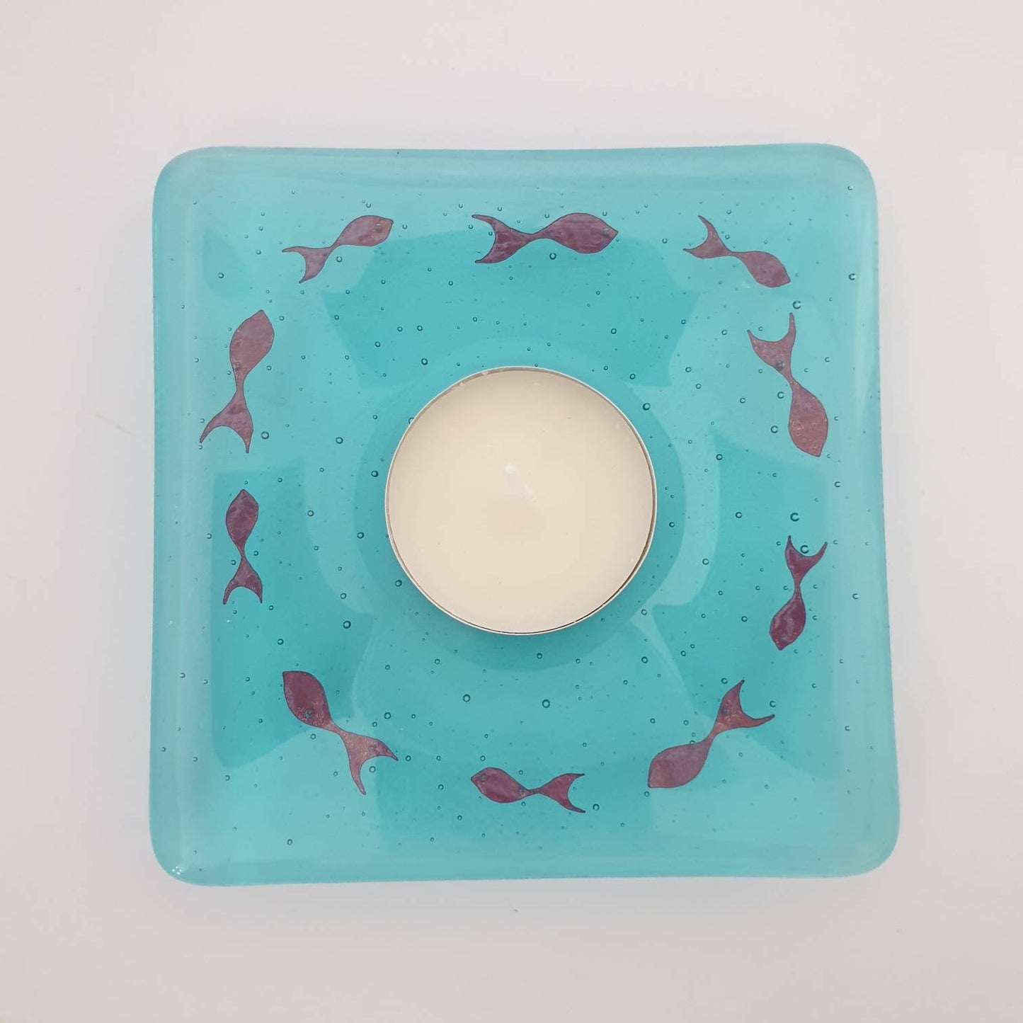 Fused Glass Fish Tealight Holder