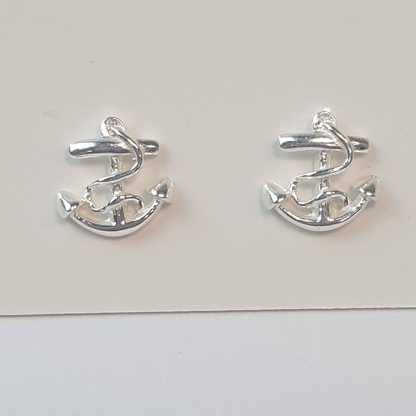 Sterling Silver Anchor Studs