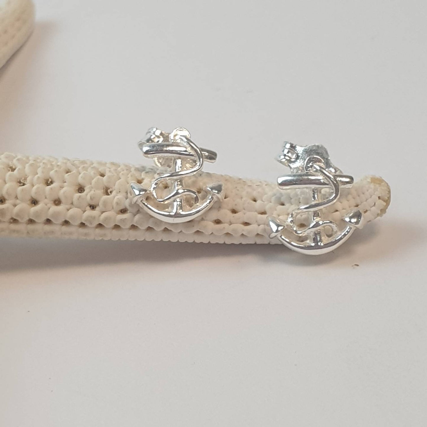 Sterling Silver Anchor Studs