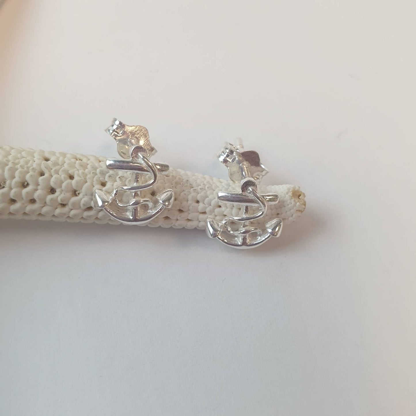 Sterling Silver Anchor Studs