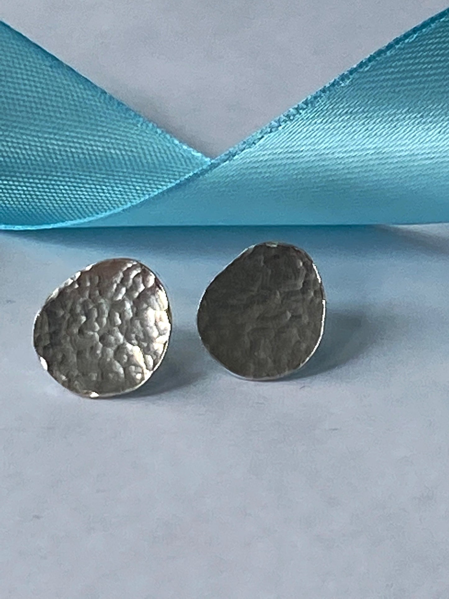 Sterling Silver Pebble Studs