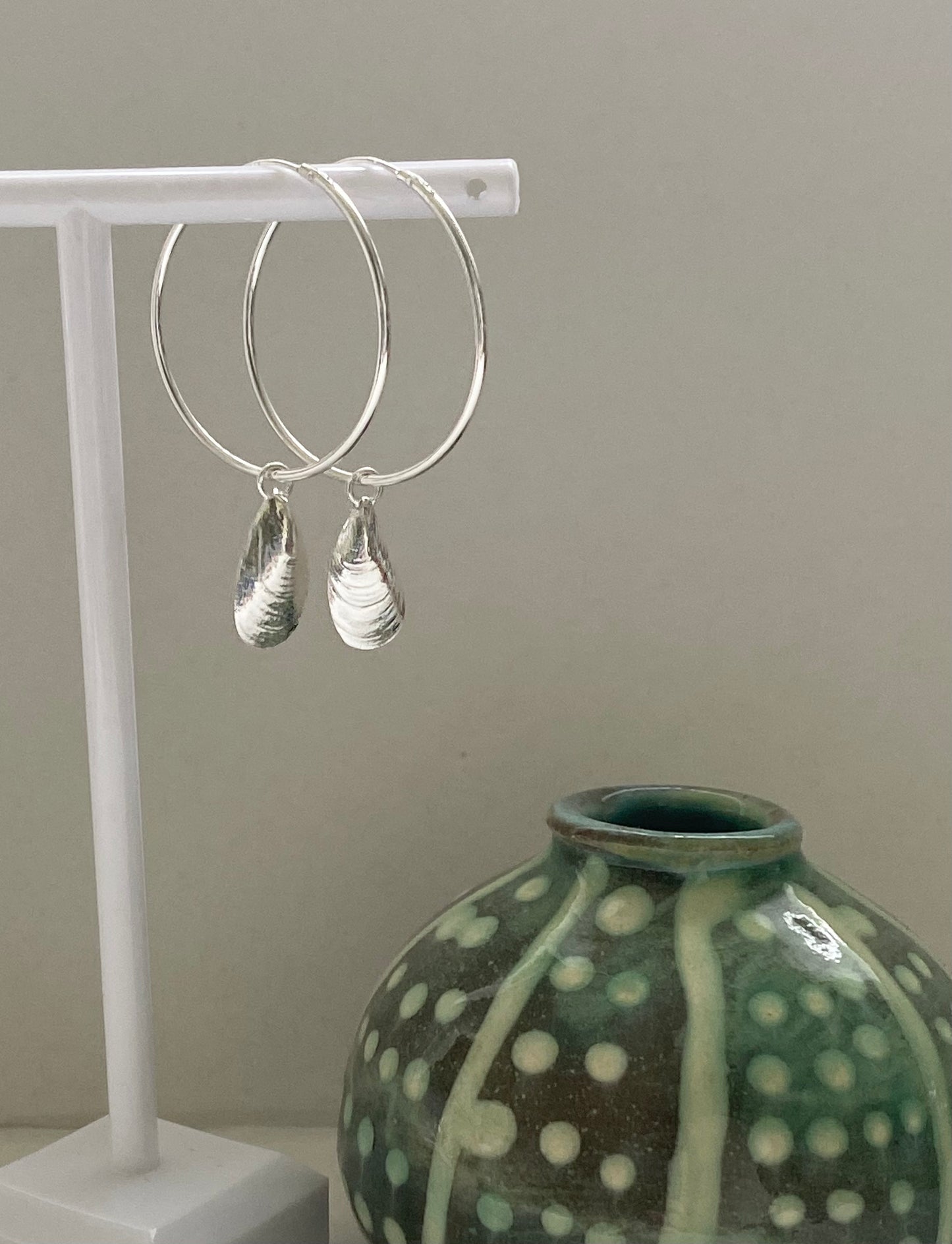 Mussel Shell Hoop Earrings