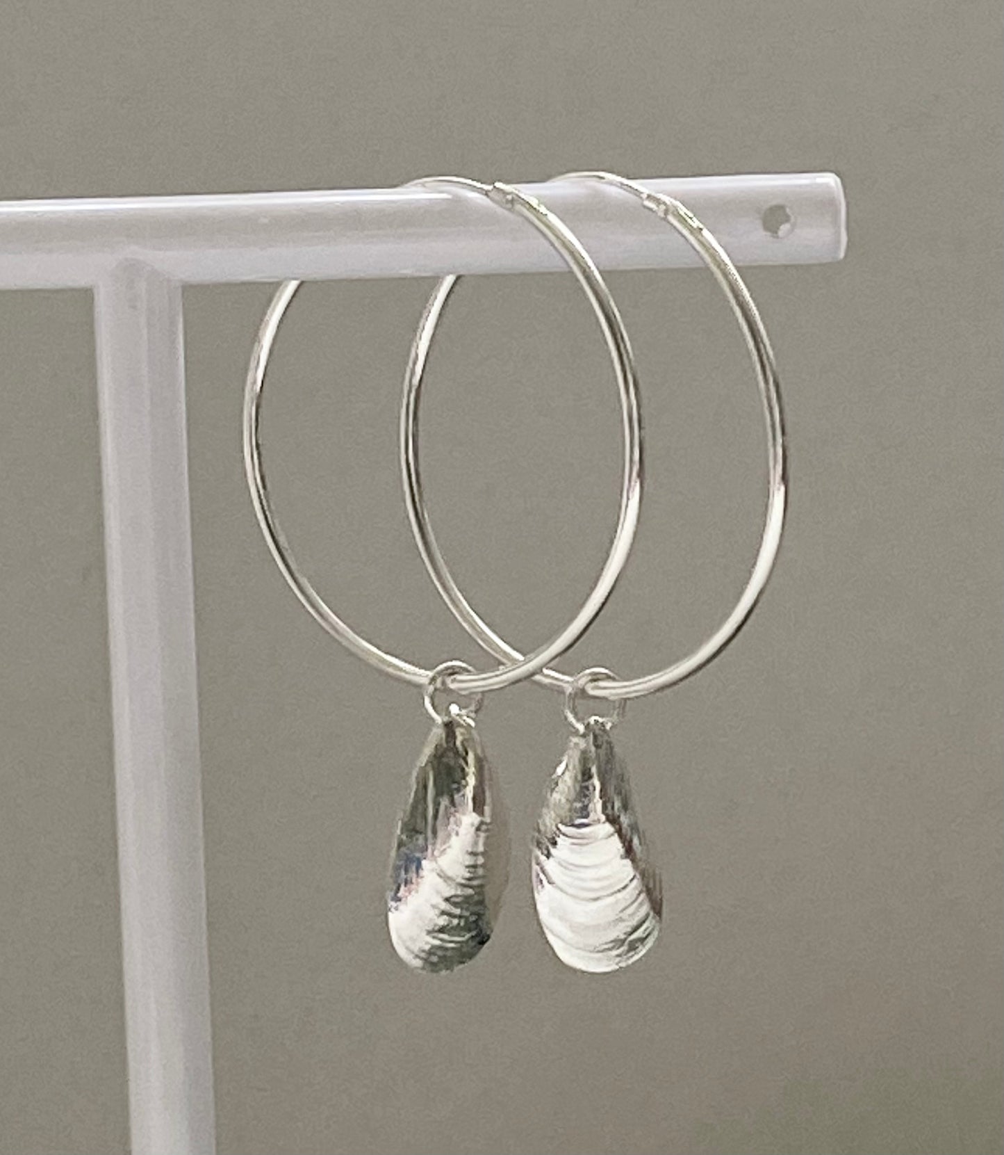 Mussel Shell Hoop Earrings