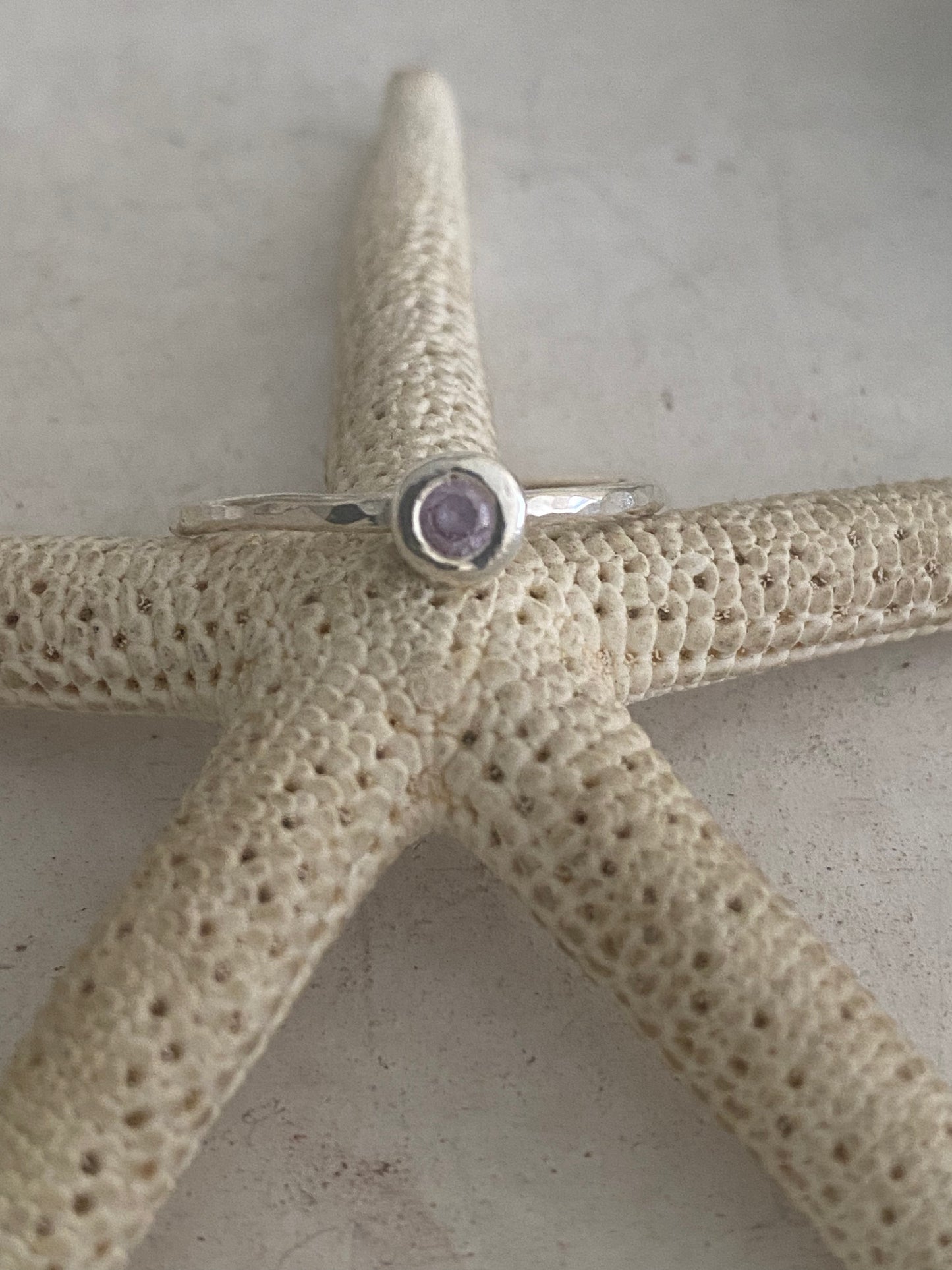 Lilac Gem Stacker Ring