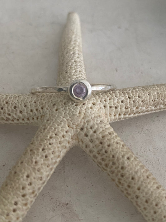 Lilac Gem Stacker Ring