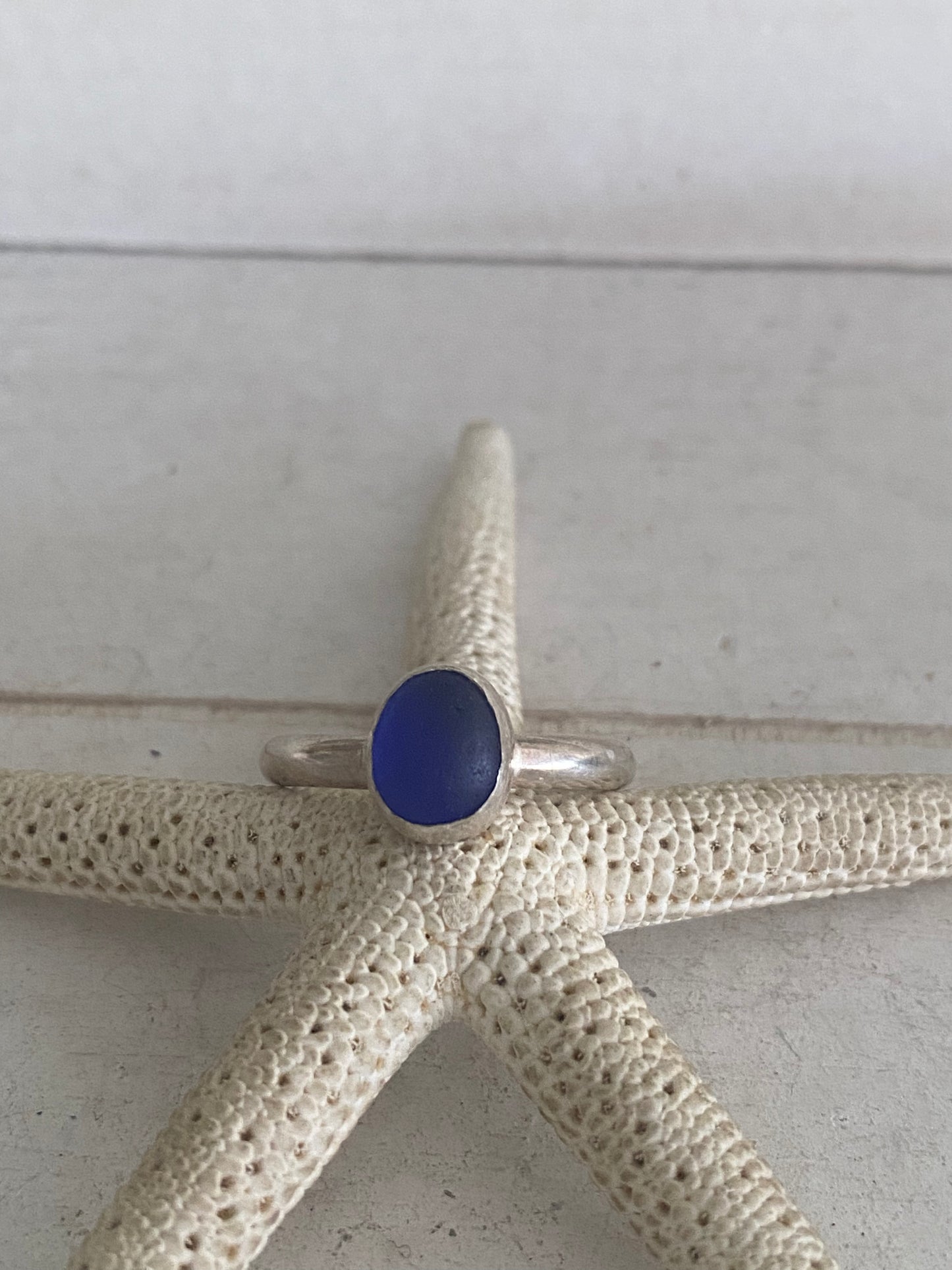 Blue Seaglass Ring