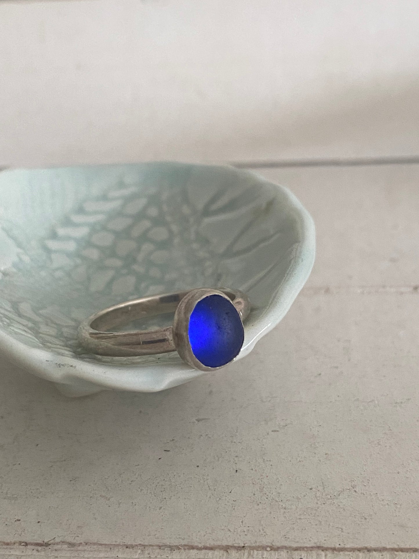 Blue Seaglass Ring