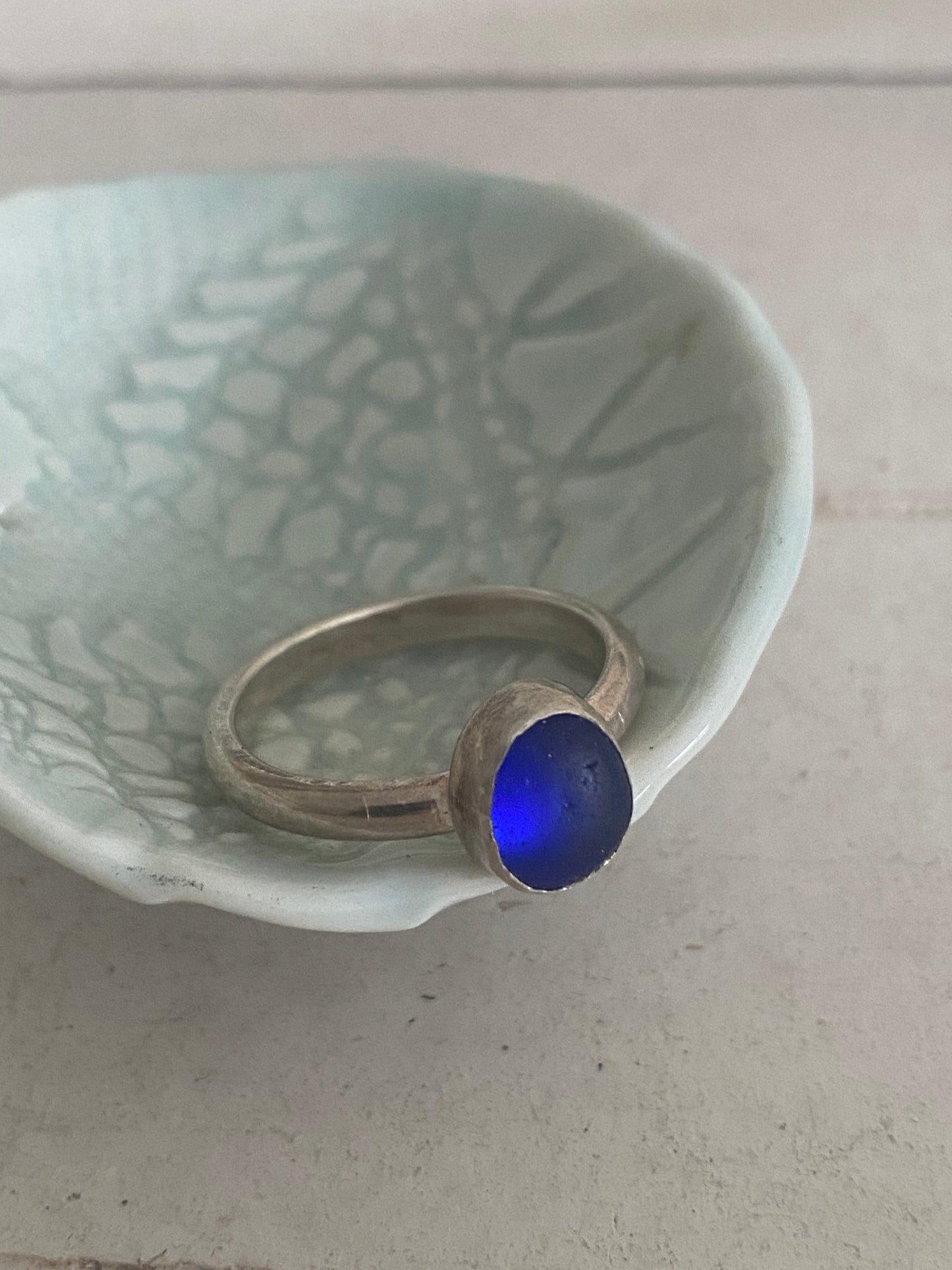 Blue Seaglass Ring