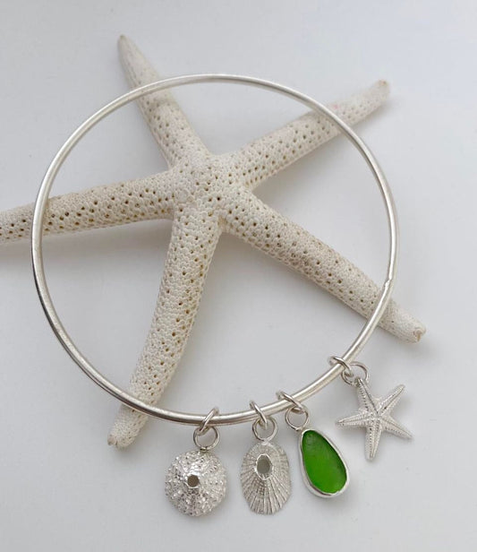 Seaglass & Charm Bangle or Pendant Workshop~ Saturday 13th July 10am - 5.00pm