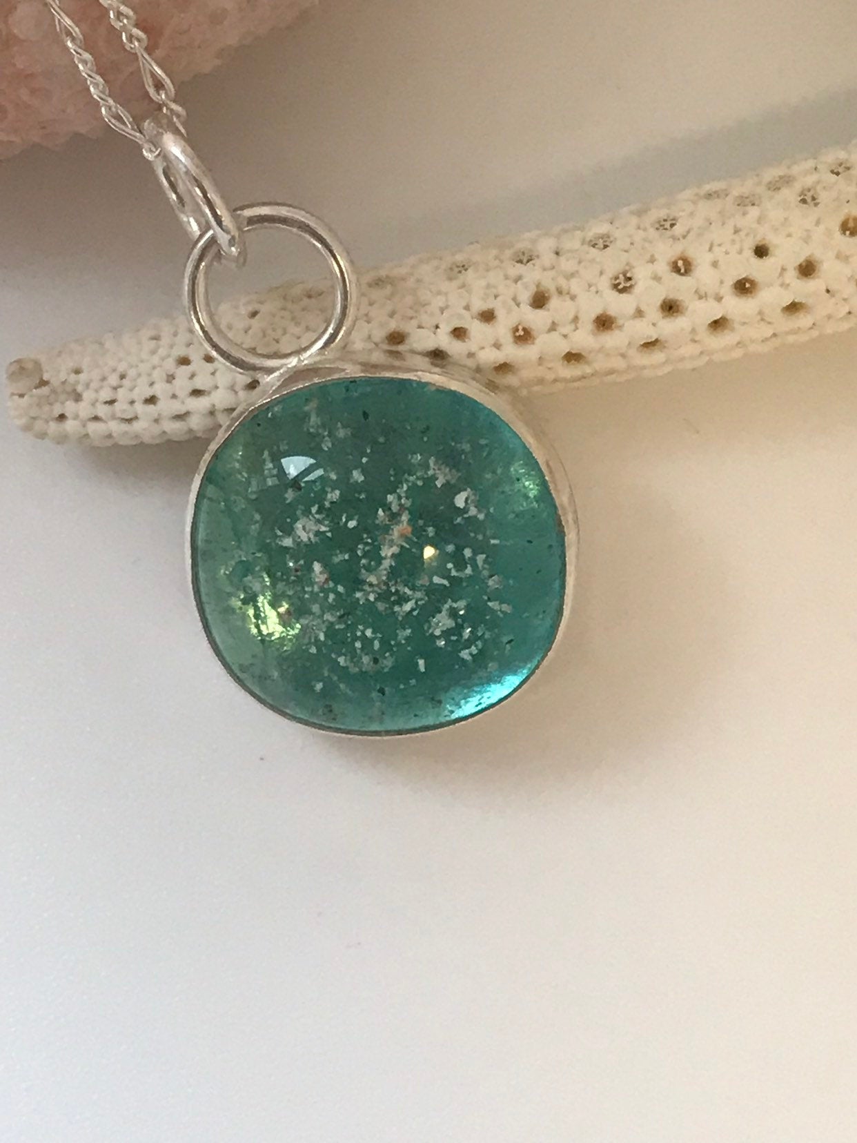 Memory Pendant - Fused Glass & Ashes Pendant