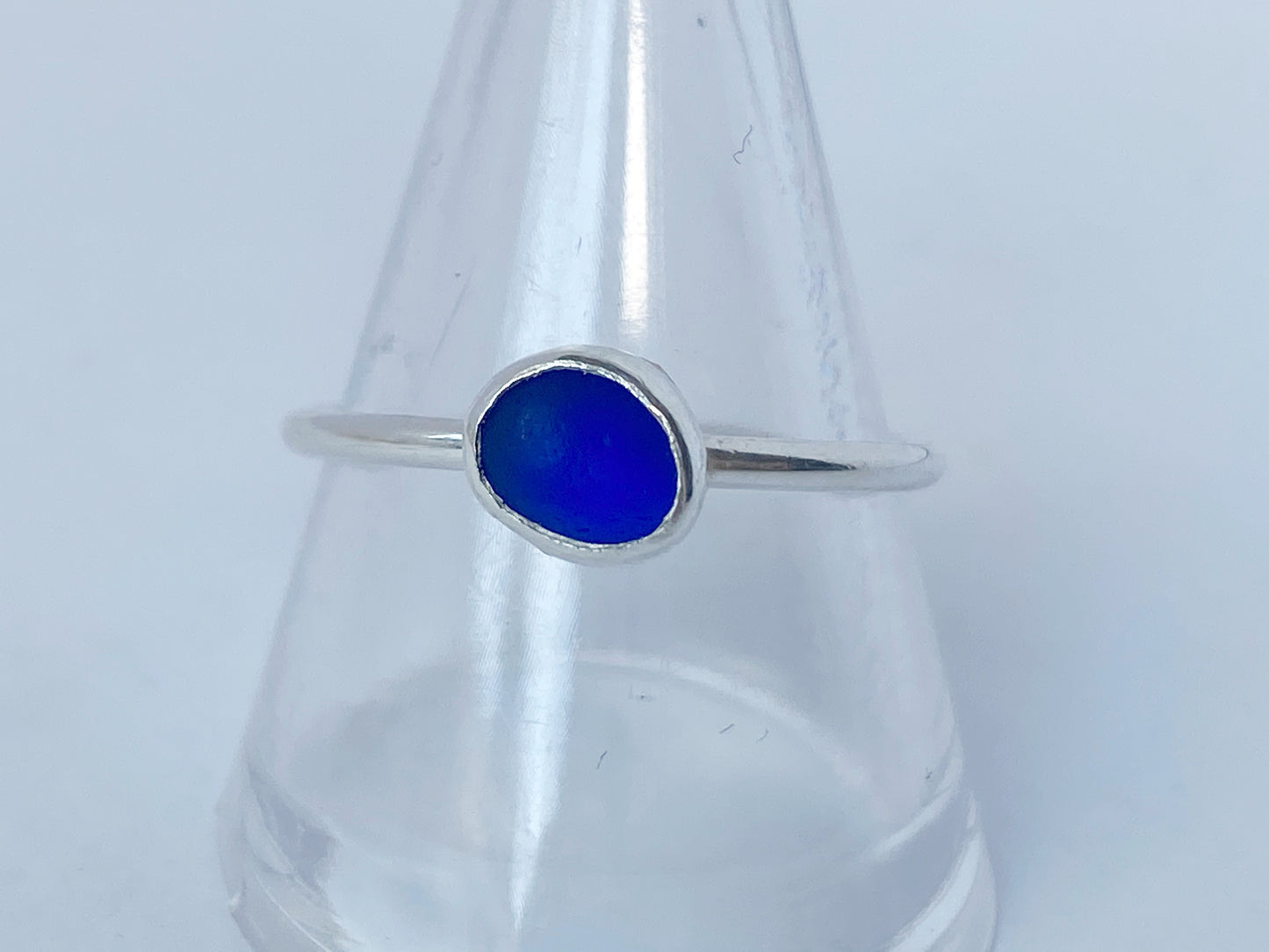 Cobalt Blue Sea glass Ring
