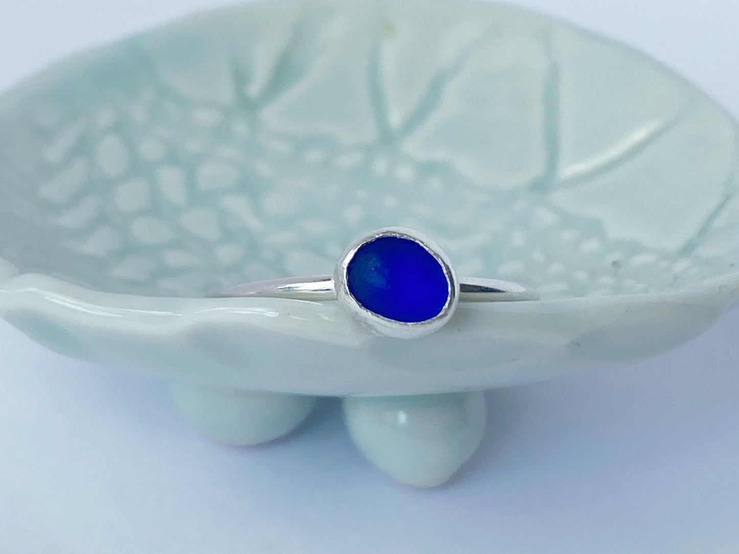 Cobalt Blue Sea glass Ring